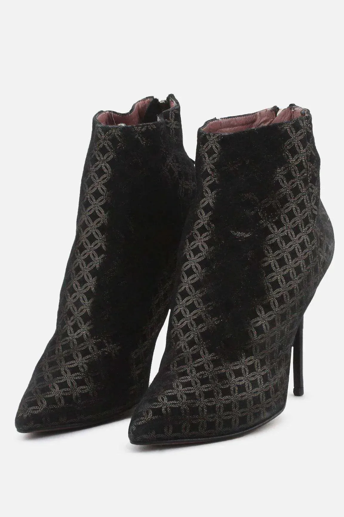 Albano Zipper Stilettos Ankle Boots | Textile