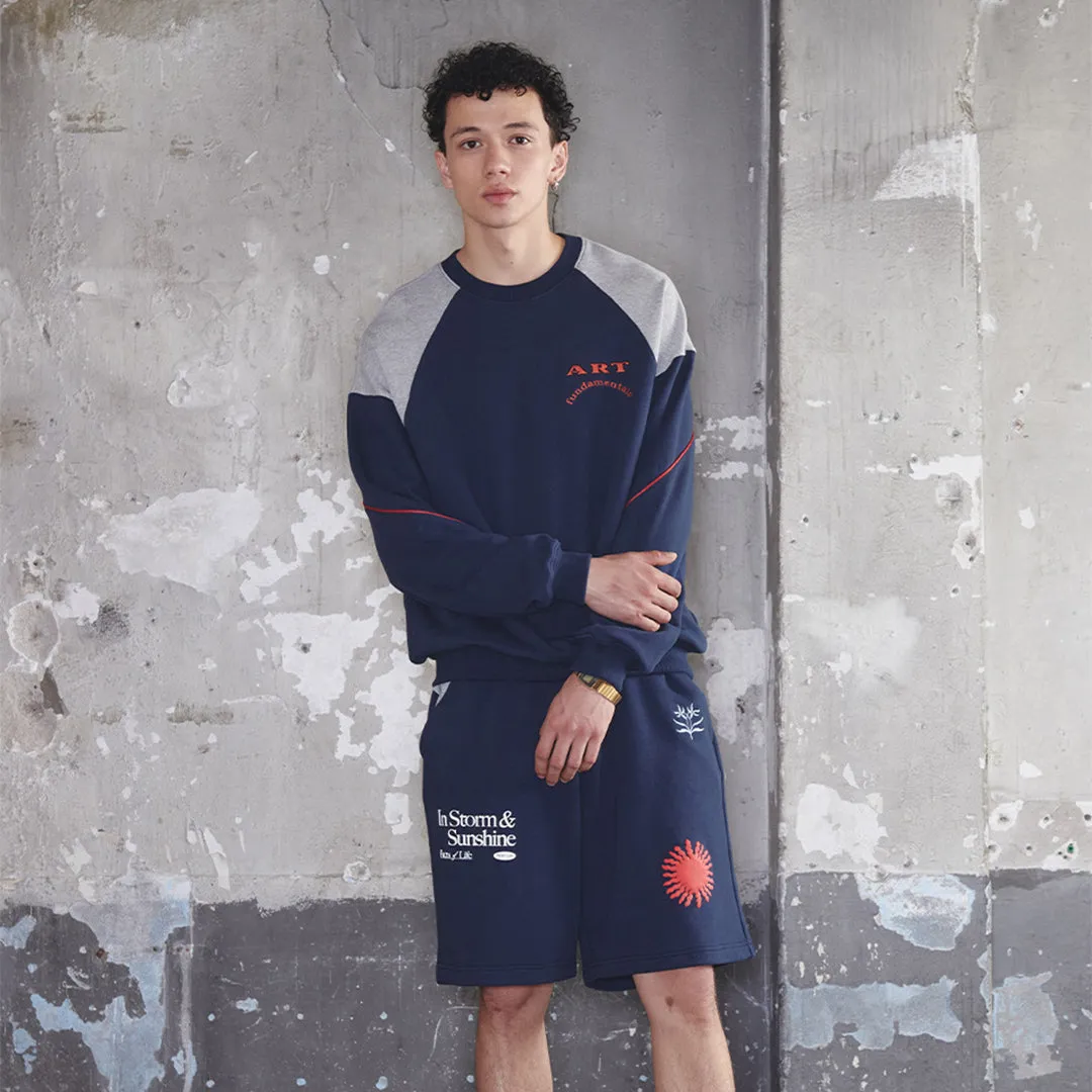 Art School Pullover UNISEX Navy/ Grey