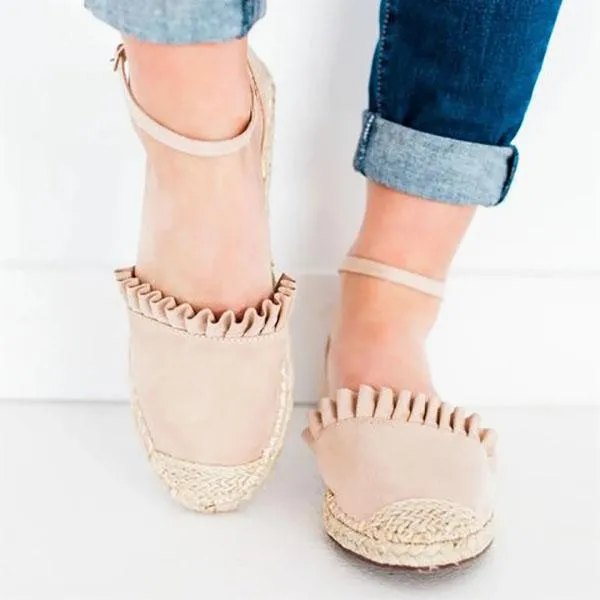 Casual Ruffle Side Flat Sandals