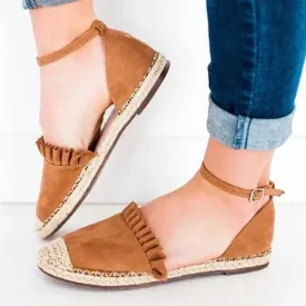 Casual Ruffle Side Flat Sandals