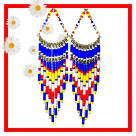 Colorful Beaded Chandelier Earrings