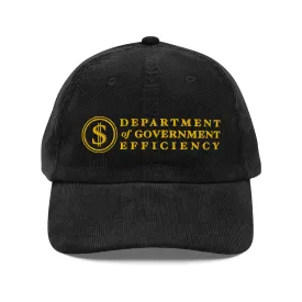 DOGE Department of Government Efficiency Vintage Corduroy Cap