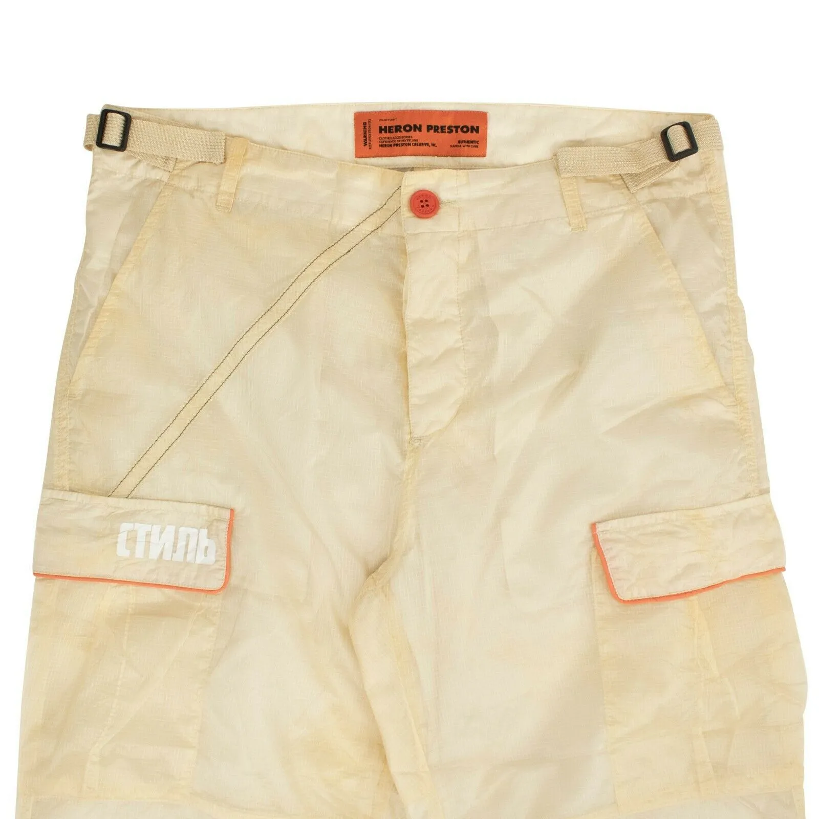 Heron Preston Parachute Cargo Pants - Beige