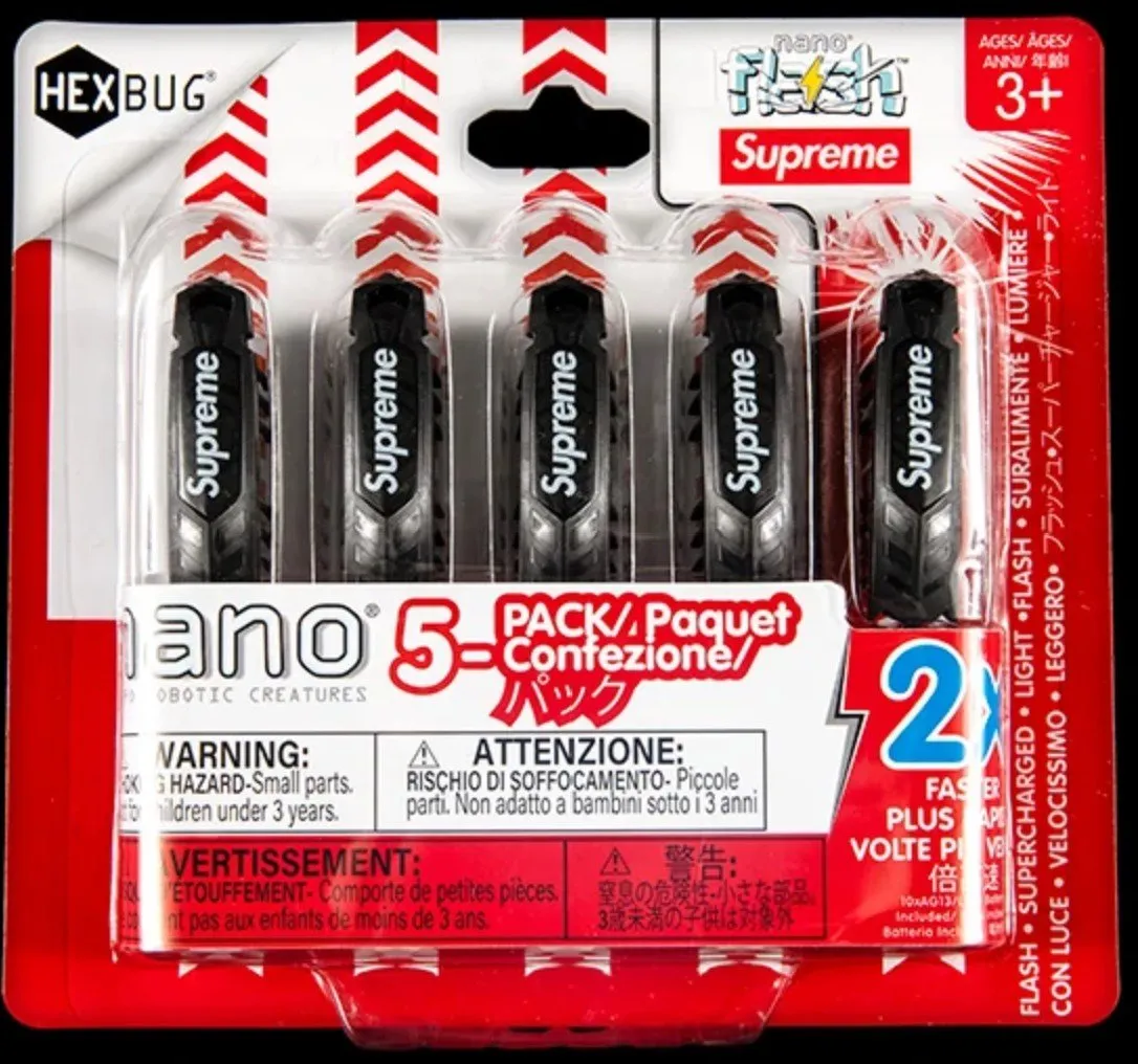 Hexbug Nano Flash 5 Pack Black Art Object Toy by Supreme