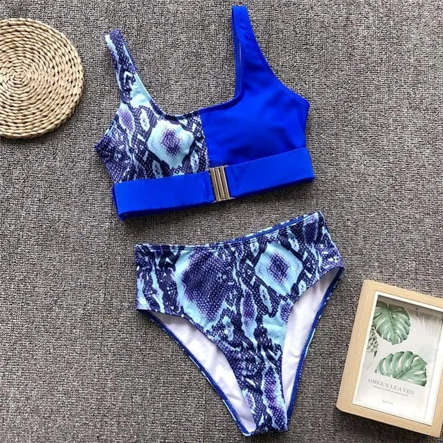In-X Sexy Leopard one piece swimsuit One shoulder bikini 2019 High cut swimwear women monokini Padded bathing suit New bodysuit