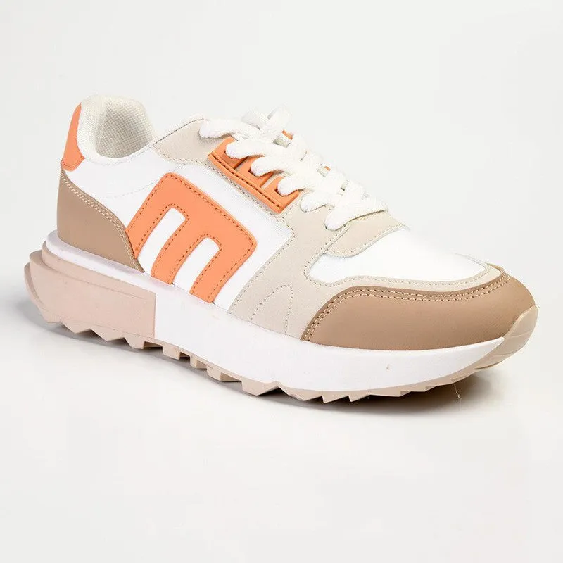 Madison Hera Fashion Sneaker - Tan/Beige/Pink
