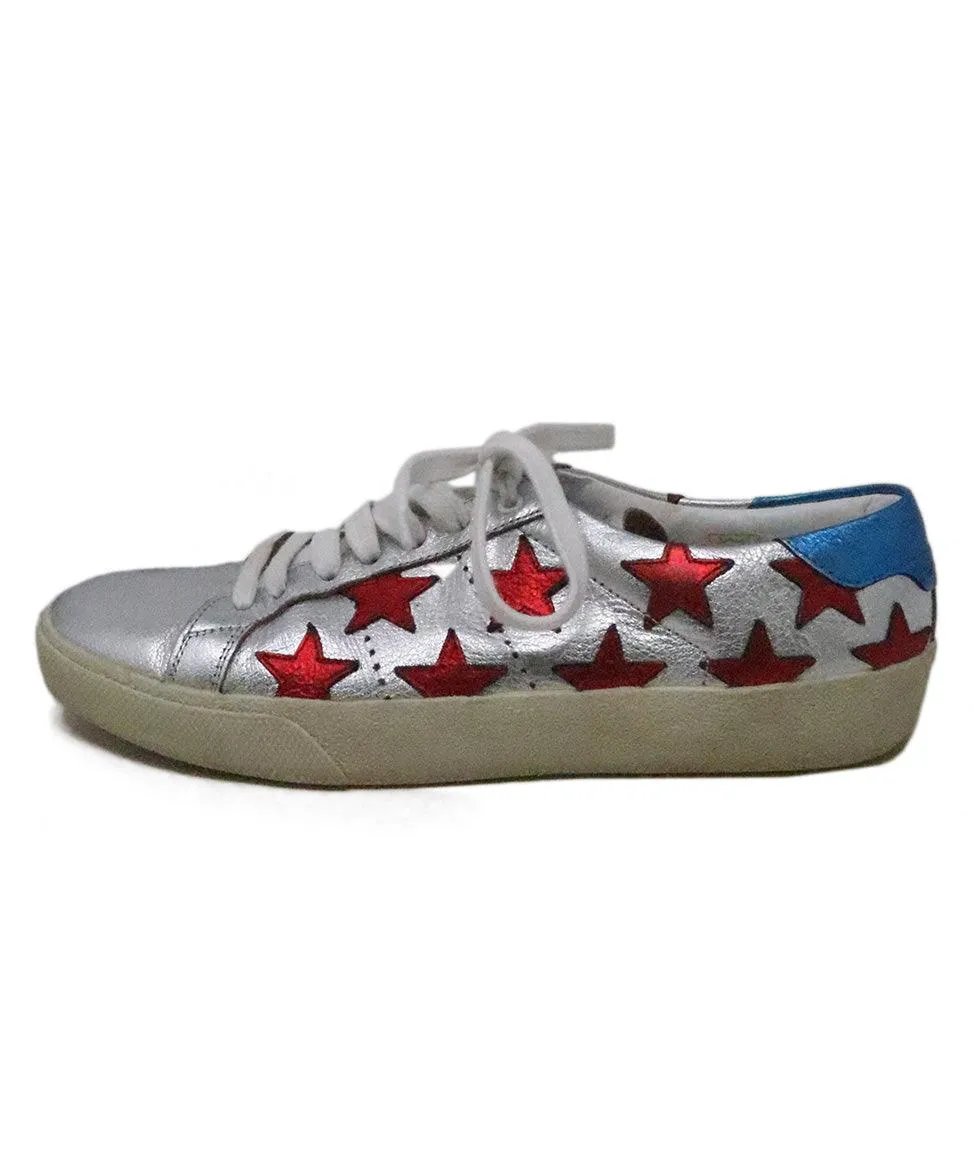 Saint Laurent Metallic Leather Sneakers sz 6