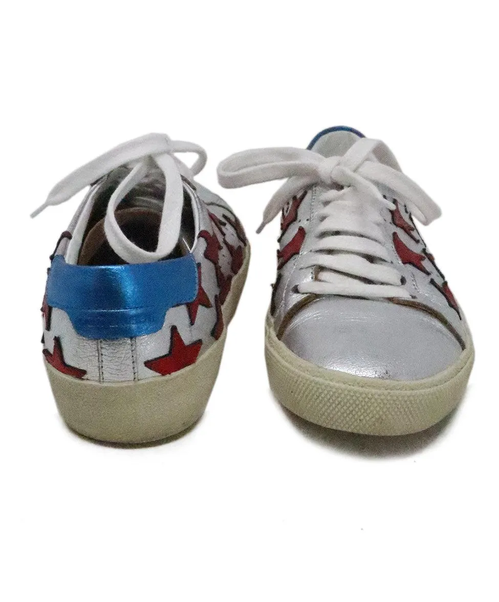 Saint Laurent Metallic Leather Sneakers sz 6