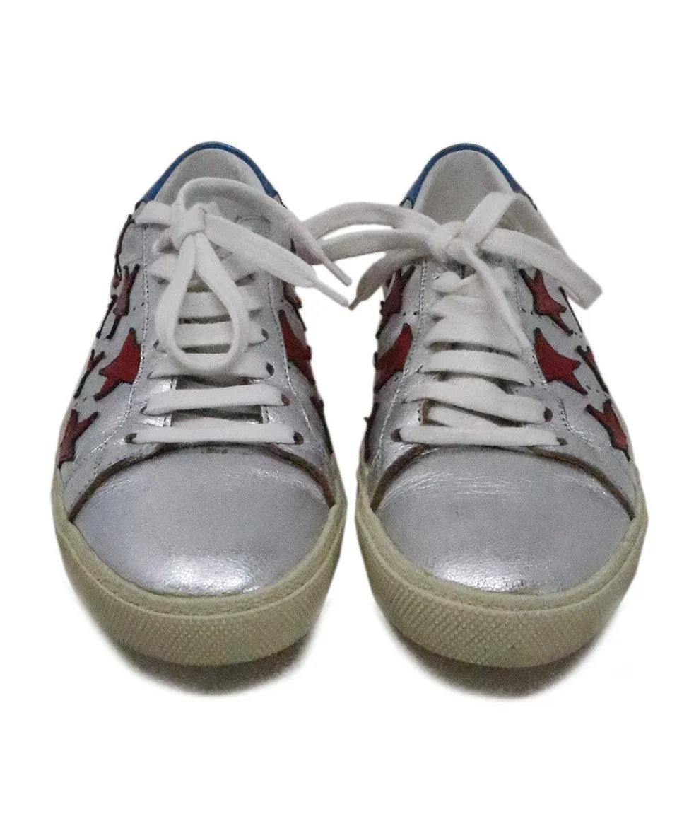 Saint Laurent Metallic Leather Sneakers sz 6