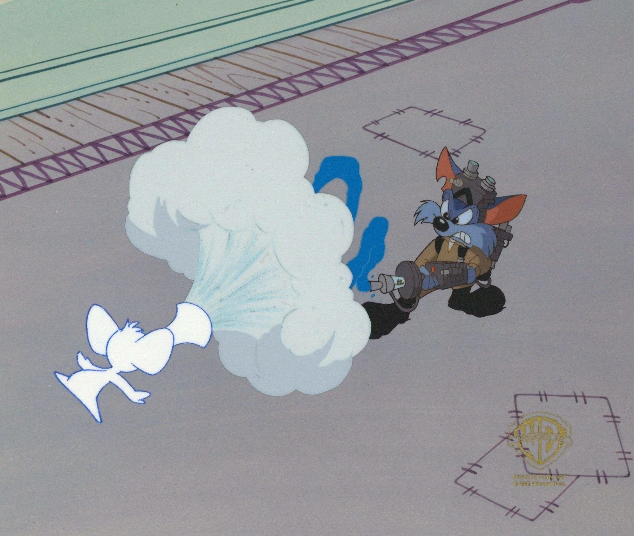 Tiny Toons Original Production Cel: Furrball and Sneezer the Sneezing Ghost