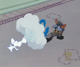 Tiny Toons Original Production Cel: Furrball and Sneezer the Sneezing Ghost