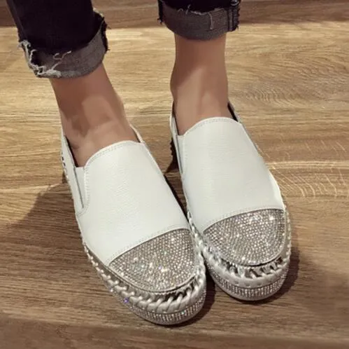 Women Genuine Leather Casual Creepers Flats