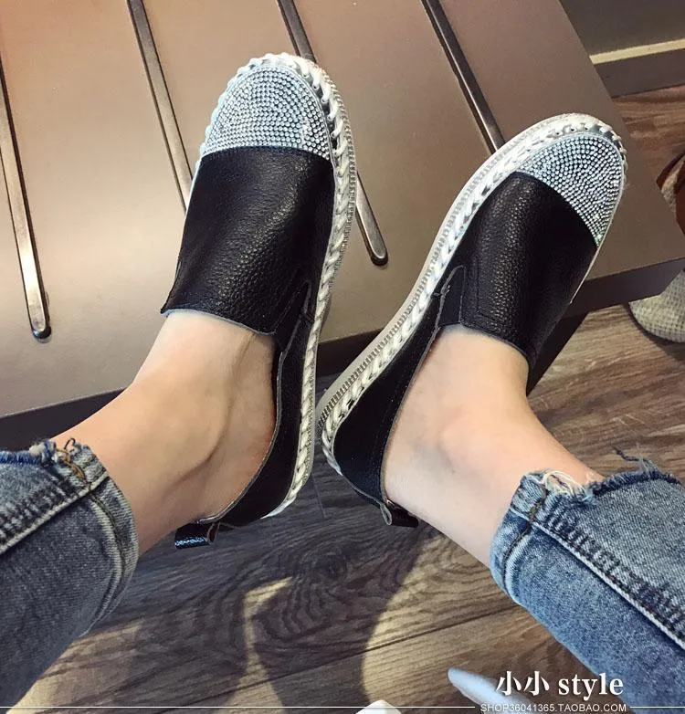 Women Genuine Leather Casual Creepers Flats